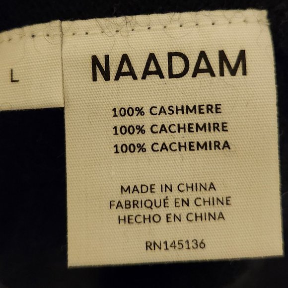 NEW Naadam, Dark Navy Cashmere Sweater, Large - Picture 2 of 4